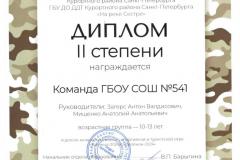 Диплом II степени Команда ГБОУ СОШ №541
